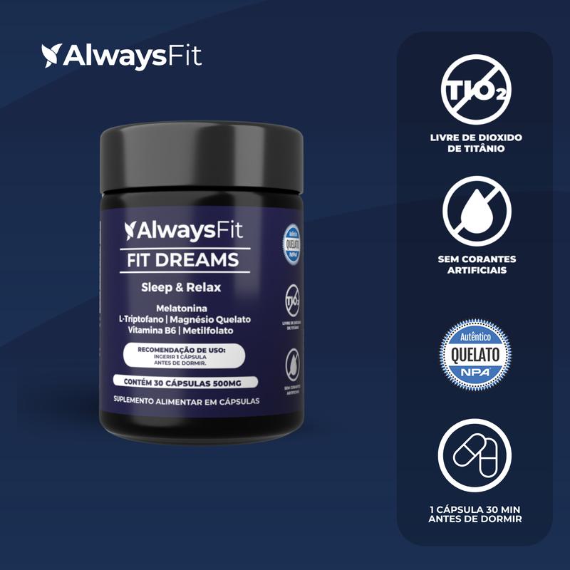Fit Dreams - Melatonina, Magnésio, Triptofano + Vitaminas B6 e B9