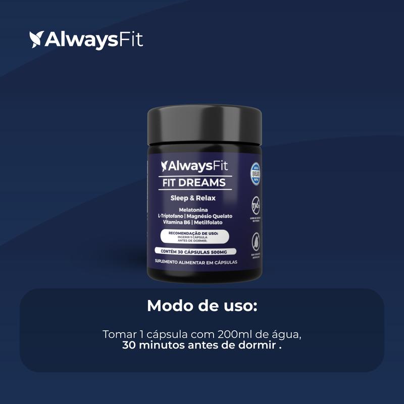 Fit Dreams - Melatonina, Magnésio, Triptofano + Vitaminas B6 e B9